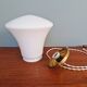 Vintage bell-shaped white opaline pendant light