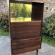 Vintage Scandinavian secretary in rosewood with drawers featuring fin-style handles.
