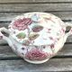 Vintage sugar bowl in English earthenware, Johnson Brothers Rose Chintz pattern.