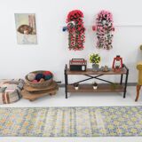 2x10 Blue & Yellow Vintage Runner Rug 73x328Cm