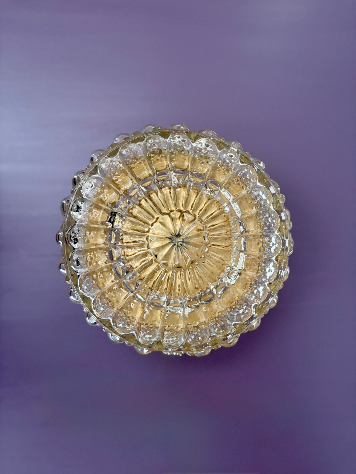 Vintage glass moulded globe wall or ceiling light.