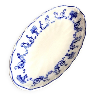 Sarreguemines bowl in blue earthenware, “Basket” service