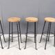 Vintage french wrought iron bar stools, 1960s - set of 4