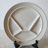 6 white Sarreguemines compartment plates