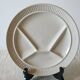6 white Sarreguemines compartment plates
