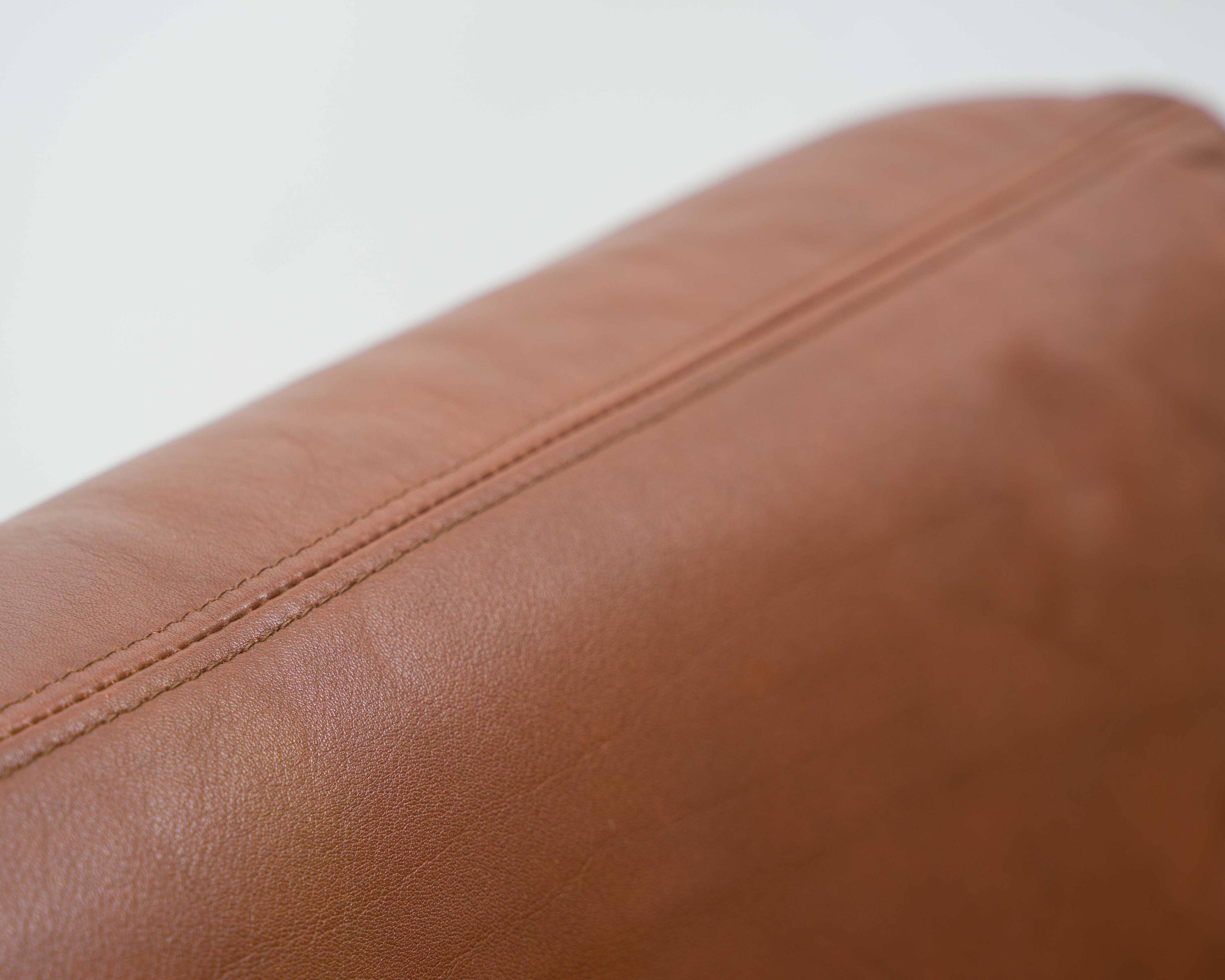 Leather armchair, 1970s, manufacturer Sitag, cognac brown leather.