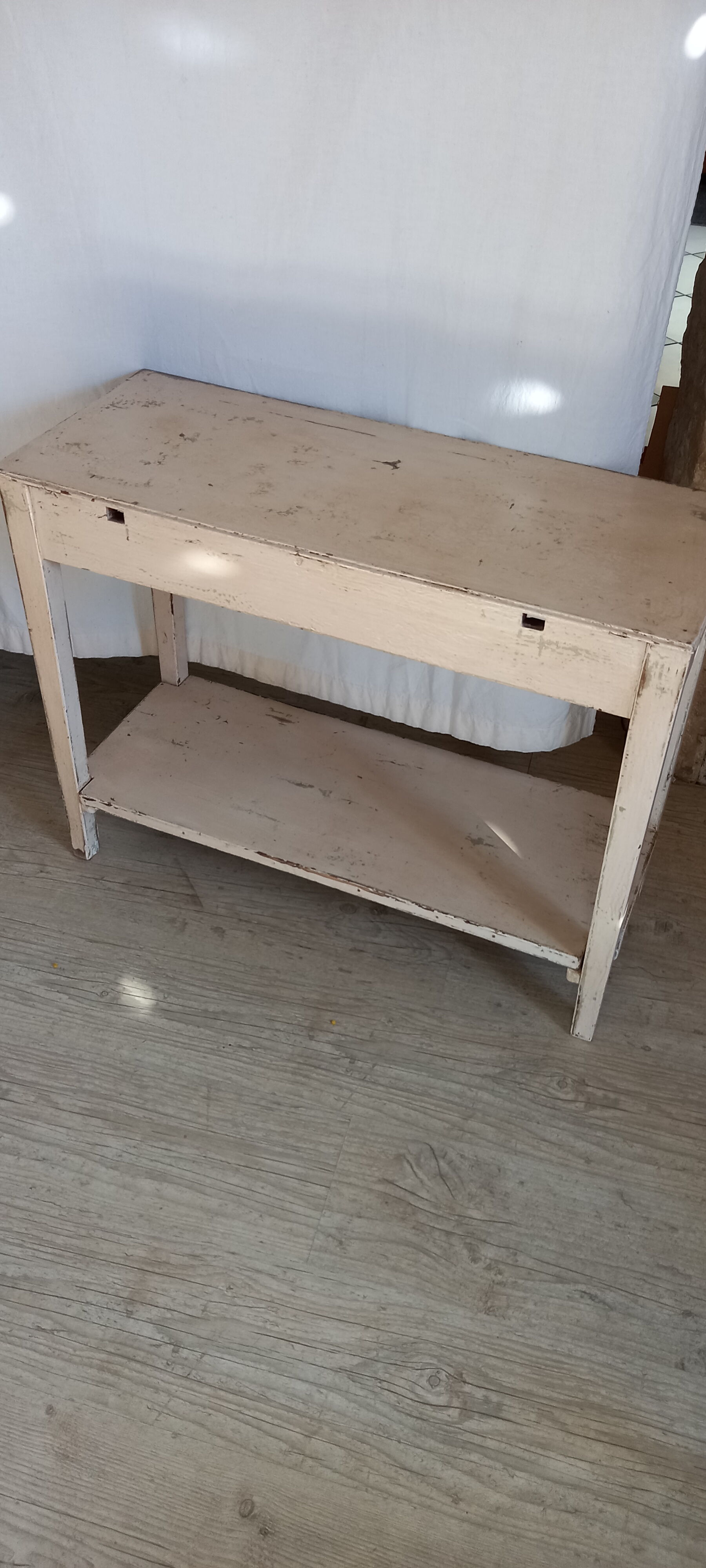 Patinated fir console