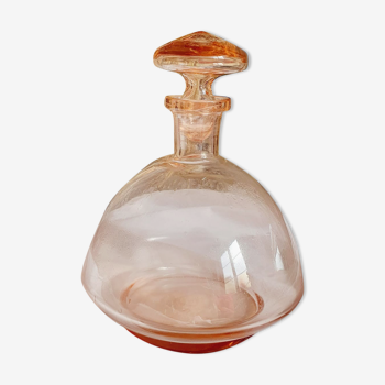 Carafe bottle in pink glass