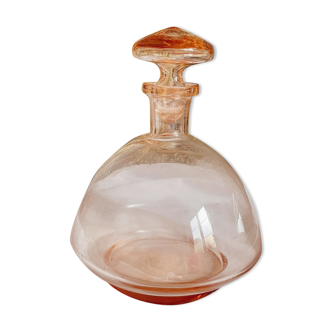 Carafe bottle in pink glass