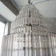 Monumental chandelier of art deco style in metal & crystal