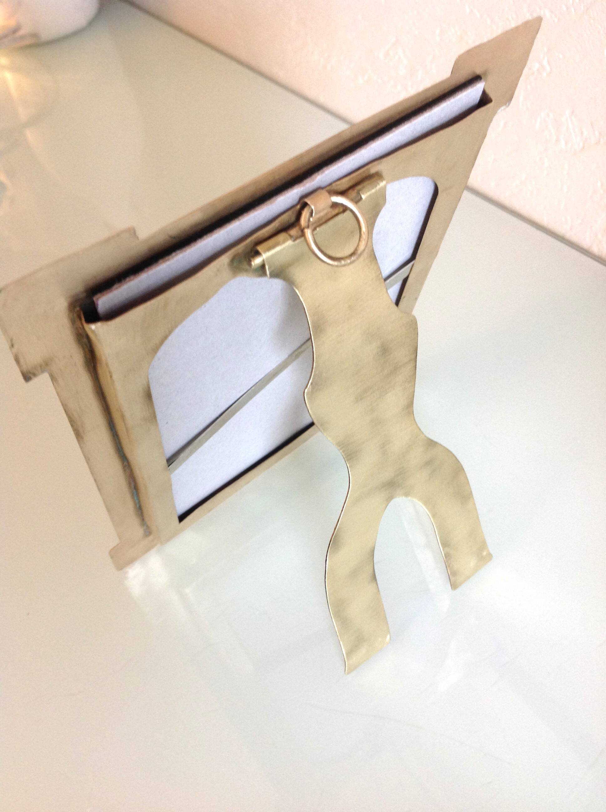 Brushed brass photo frame art deco style / 30s-40s