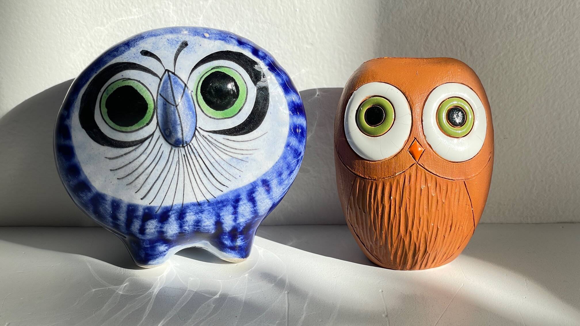 Vintage Handmade Ceramic Owls