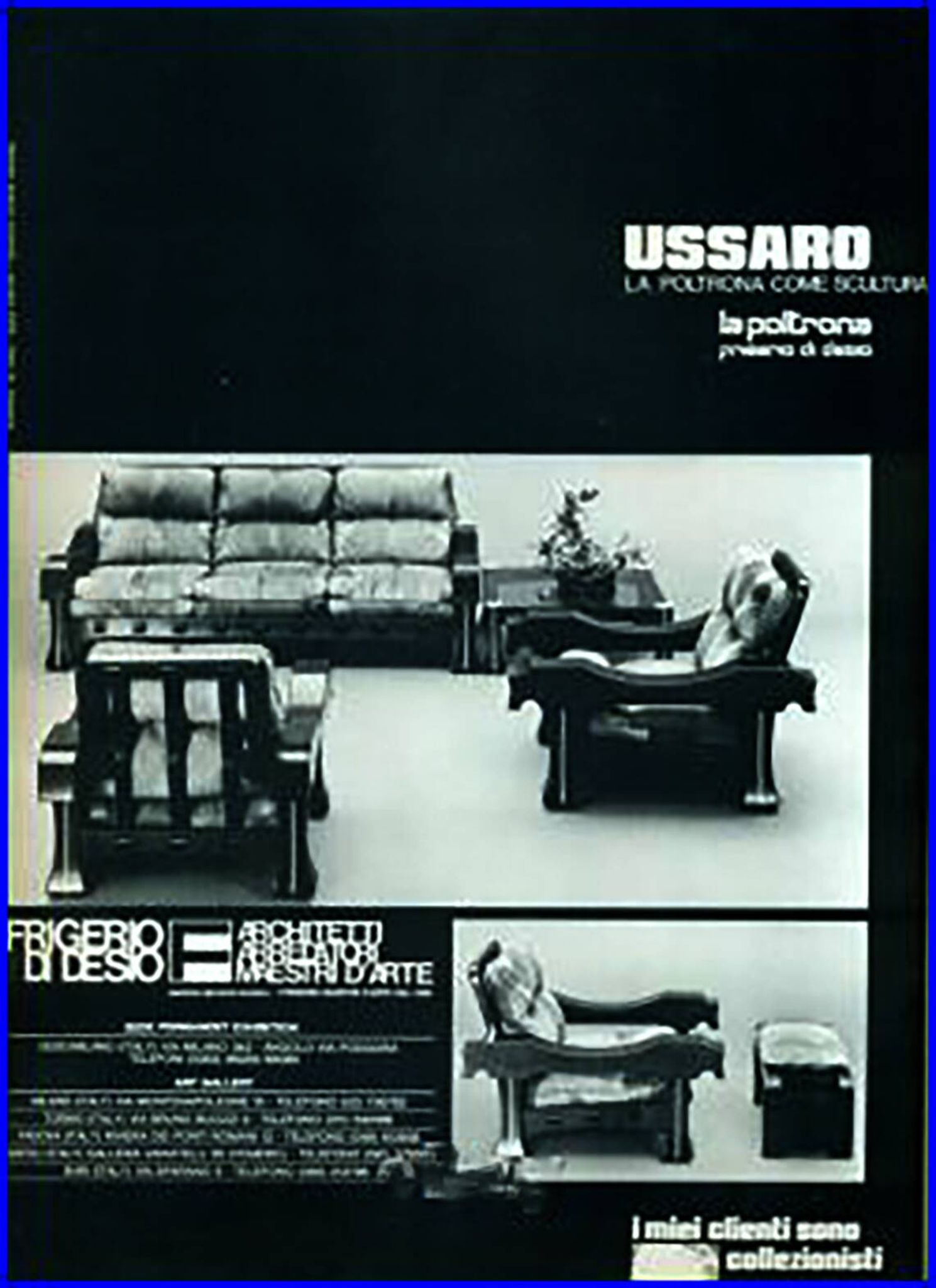Canapé italien en bois et daim "Ussaro" de Luciano Frigerio, 1970