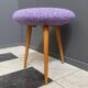 Purple wool round stool 1960s