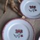 9 assiettes plates Badonviller fleurs
