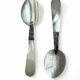 Tableware, two 20th century mother-of-pearl caviar spoons