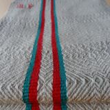 Set of 5 towels embroidered vintage, basque canvas