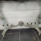 Louis XV style console in gray patinated carved wood