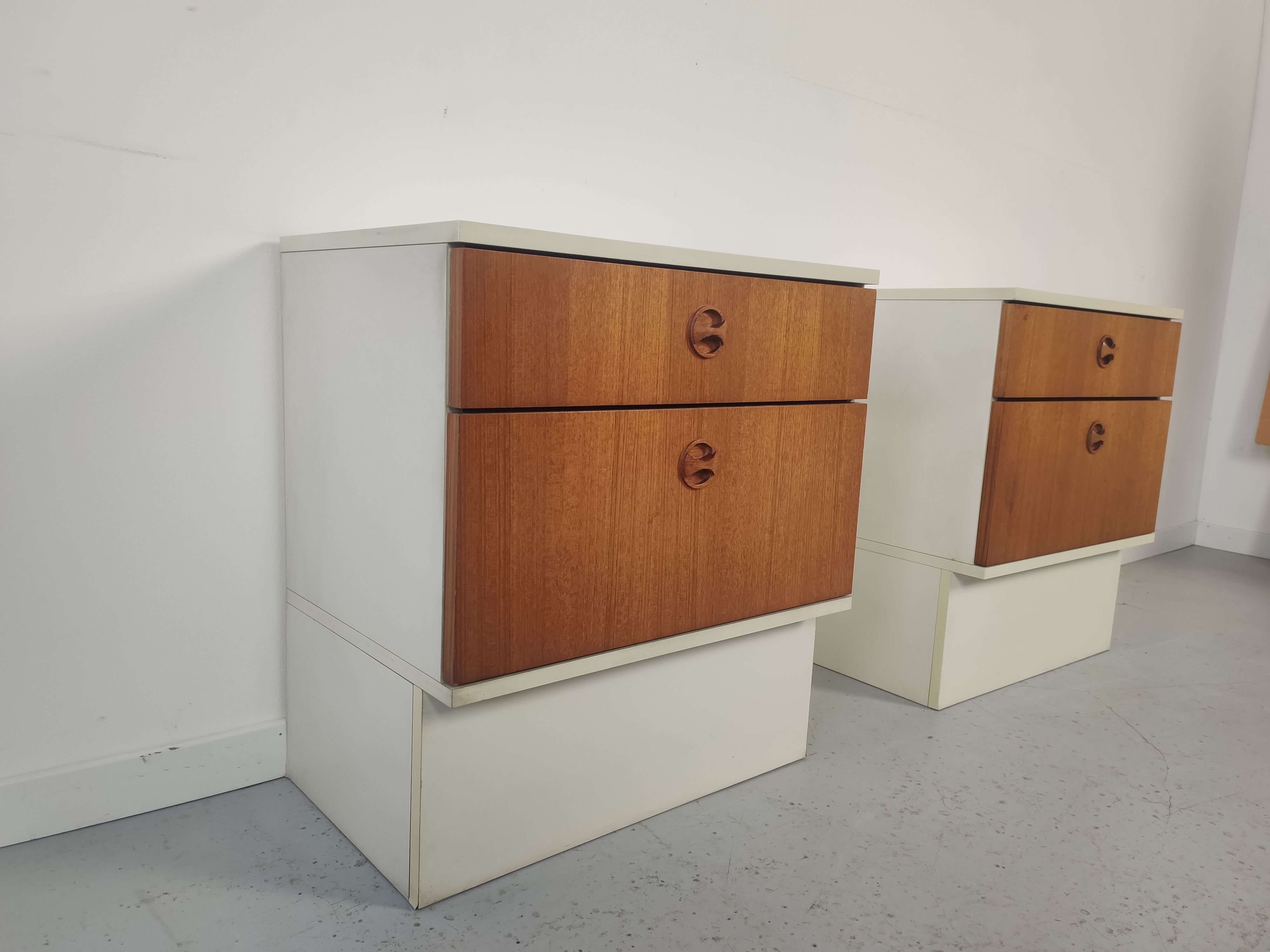 Pair of teak bedsides Scandinavian style 70s
