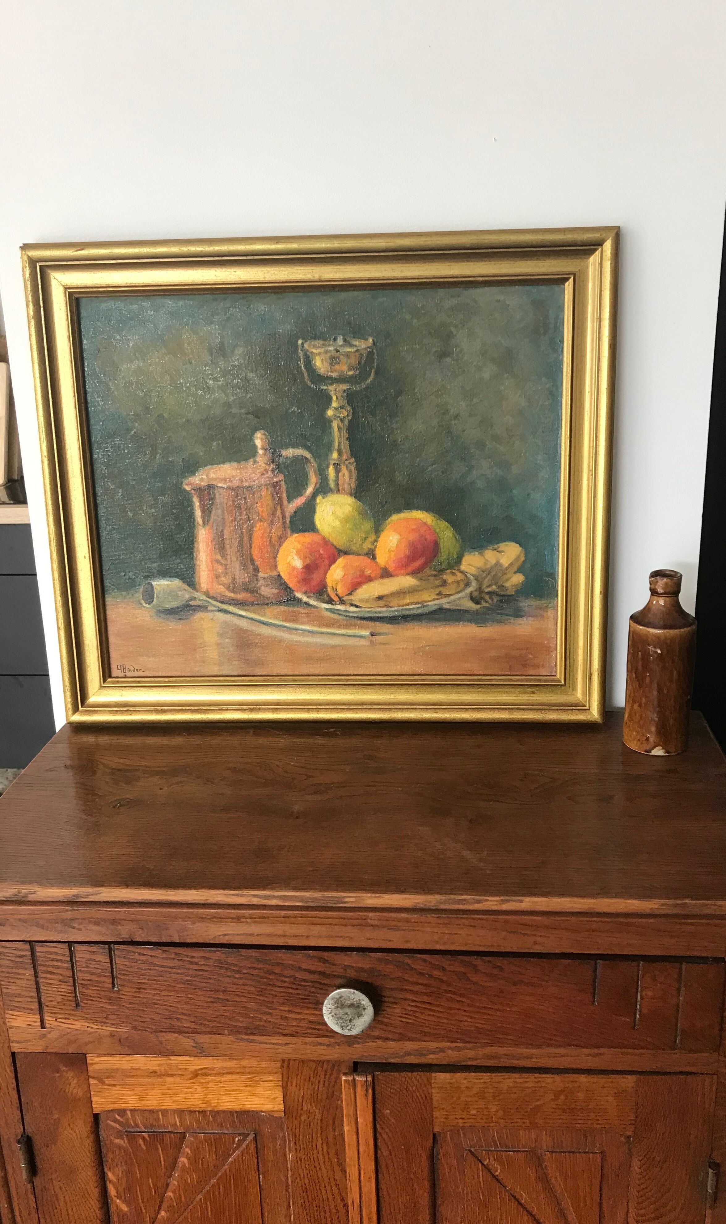 Still life painting on canvas