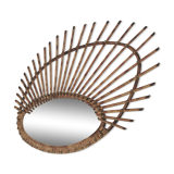 Comet vintage rattan mirror, 60cm