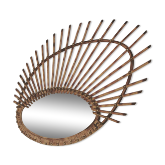 Comet vintage rattan mirror, 60cm