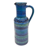 Vase pichet en céramique bleue de Rimini par A. Londi et F. Montelupo pour Bitossi