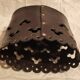 Vintage Magazine Rack Holder Waste Basket Cut Work Brown Leather Oval Shape