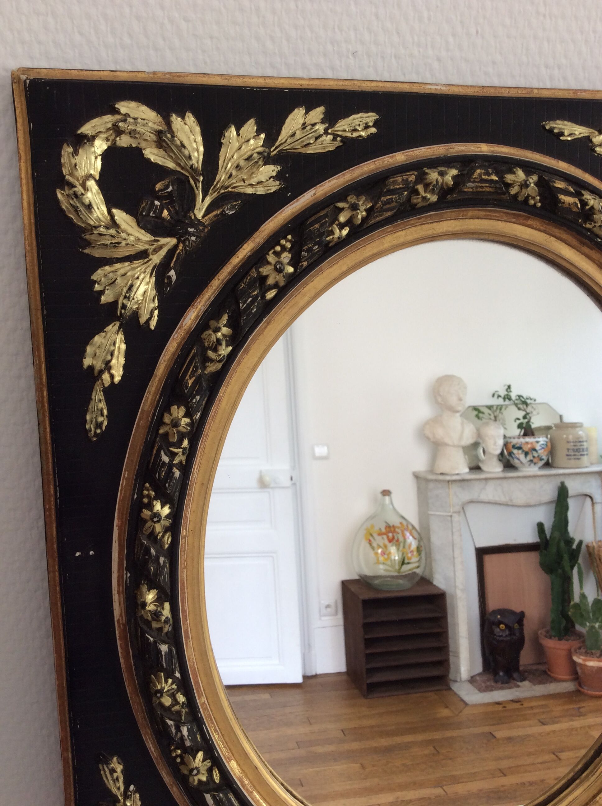 Miroir Ancien Napoleon III 39,5 x 45,5 cm