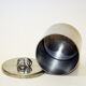 Norwegian Pewter lid box with bear knob by PA Lie, Oslo 1950s