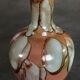 Vase soliflore in enamelled opaline decoration of pearly patterns 20 cm