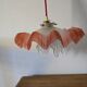 "Oriental Tulips" light suspension - blown glass in pink-orange