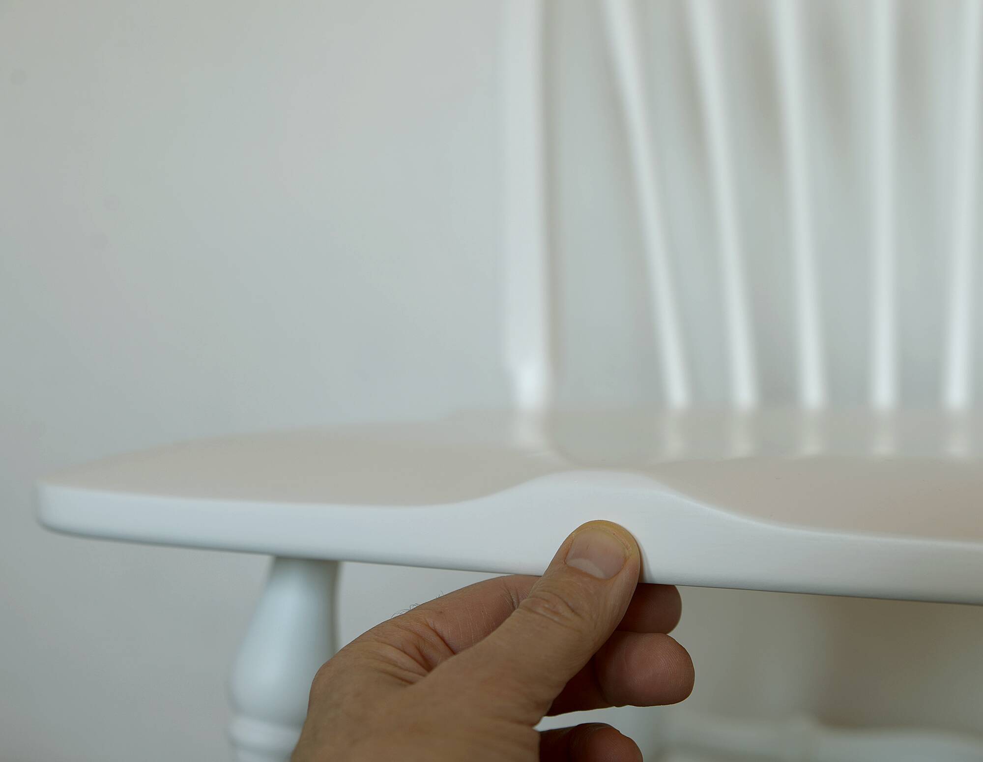 1 of 6 Vintage Wooden Dining Chair Restored Accent White Windsor Chairs