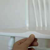 1 of 6 Vintage Wooden Dining Chair Restored Accent White Windsor Chairs