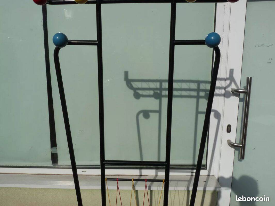 1960s wall-mounted coat rack with colored balls