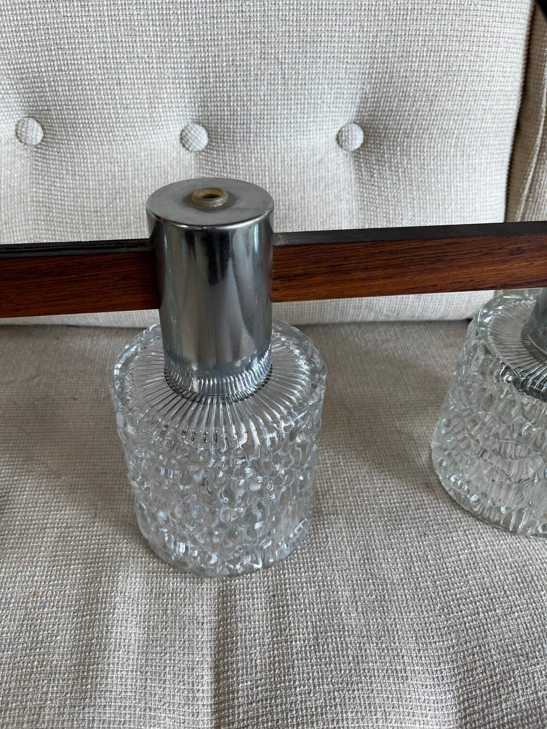 Suspension scandinave en palissandre et chrome 1970
