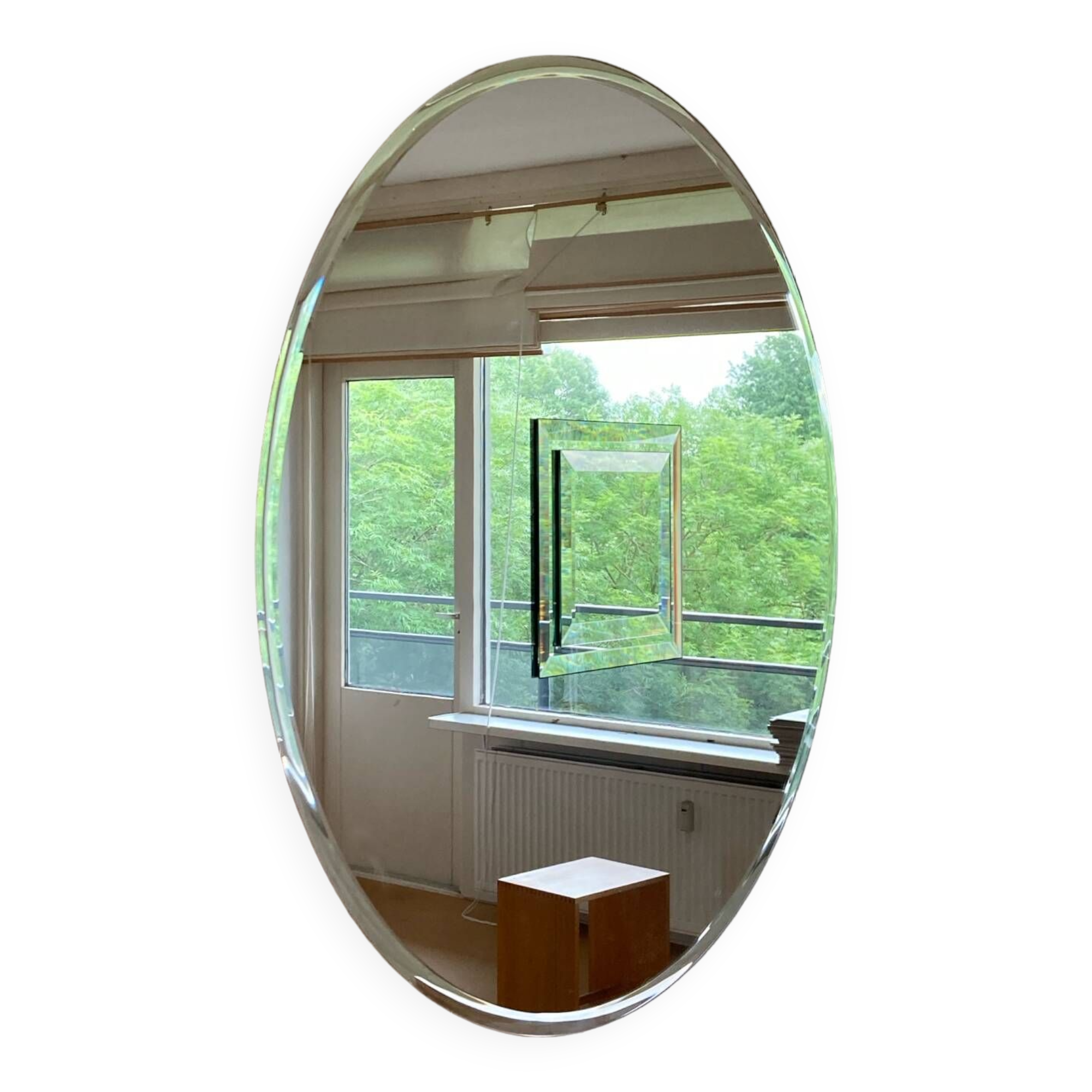 Miroir rond attribué à Deknudt, Belgique. années 1980