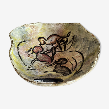 Corbeille céramique rupestre de Vallauris 1950