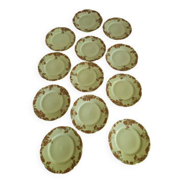 Lot of 11 Porcelain Dinner Plates Plus Presentation Dish Manufactured