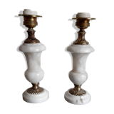 Pair of alabaster lamp feet