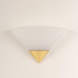 Pair of opal glass wall lights designed by Limburg, Germany.