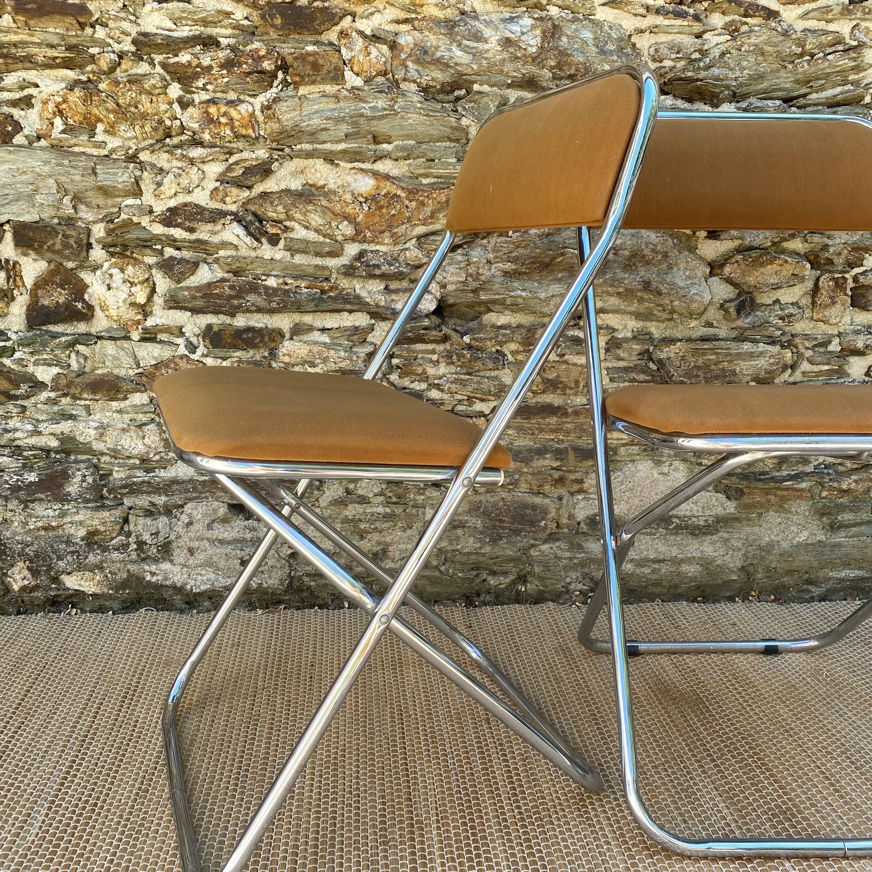 Vintage chrome folding chairs