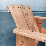 The Stijl Movement Dutch Pine Crate Chair attributed to Gerrit Rietveld, 1960s