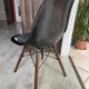 DSW chair, black fiber, black dowel, walnut, Eames, Herman Miller, vintage 1950