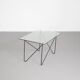 Table vintage en métal et verre par Airborne, France, 1950
