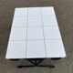 Table basse table d'appoint vintage en fer forgé noir et céramique blanche