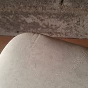 White skai stool / vintage chrome metal feet