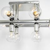 Large Sputnik atomium chrome suspension light by Kalmar, Austria, 1970s.