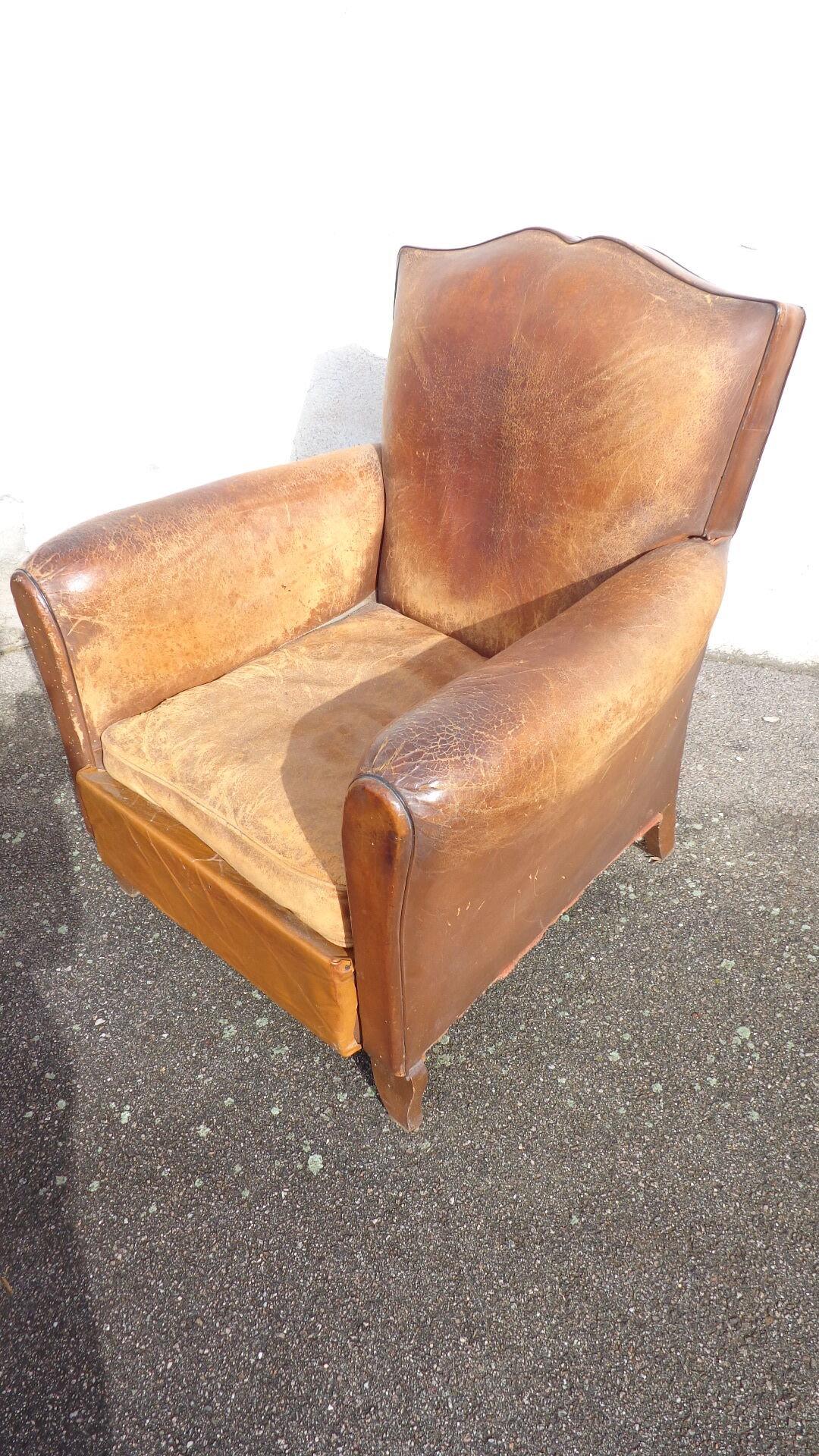 Mustache leather club chair
