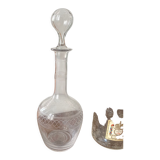 Vintage 60s chiseled glass decanter